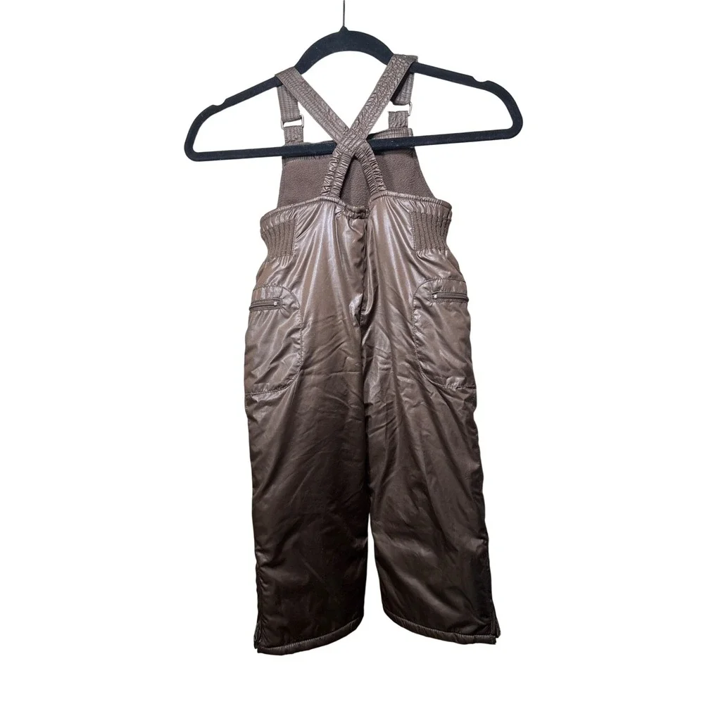 Old Navy Brown Fleece Lined Snow Bib‎ Overalls 3T